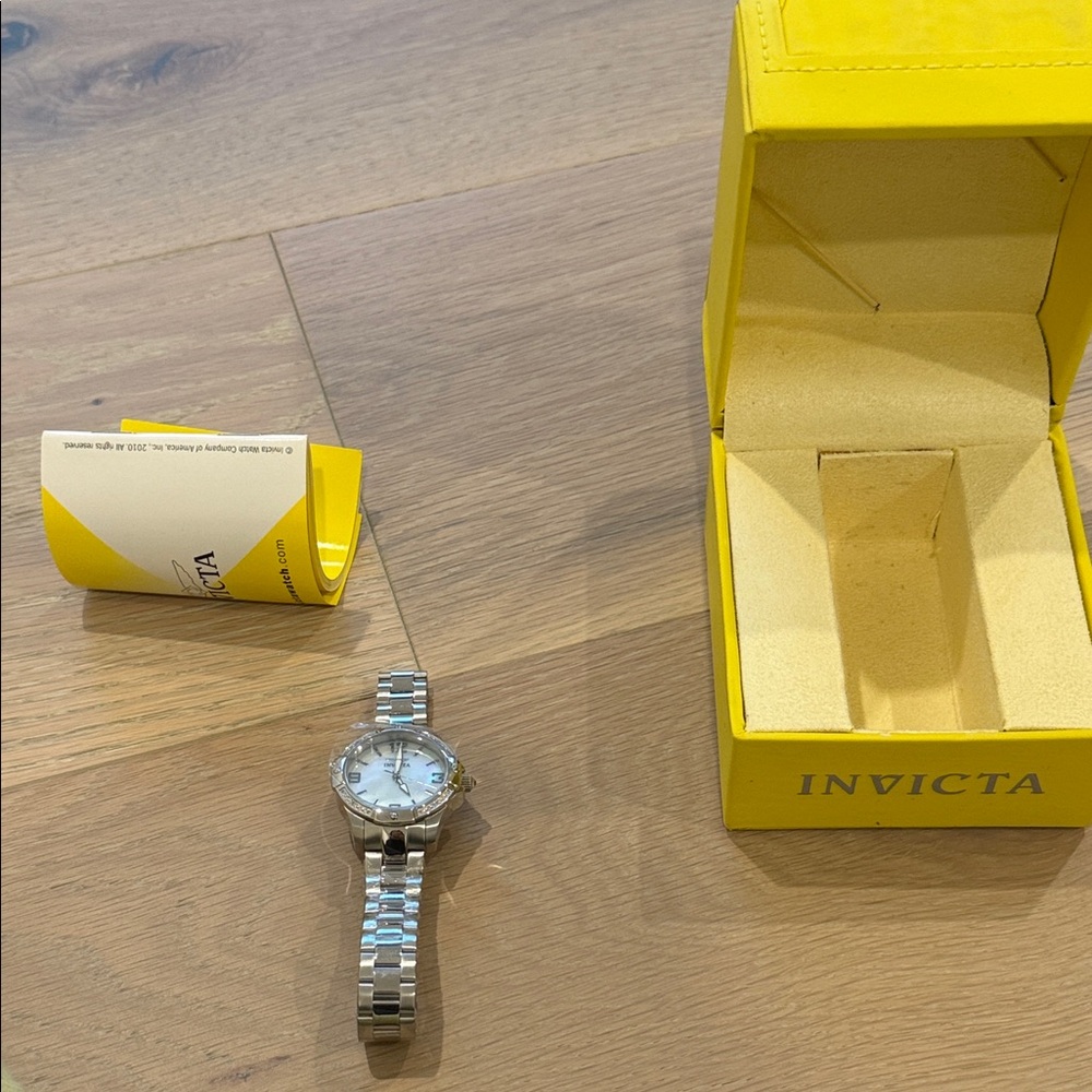 Invicta Silver Watch with Yellow Box